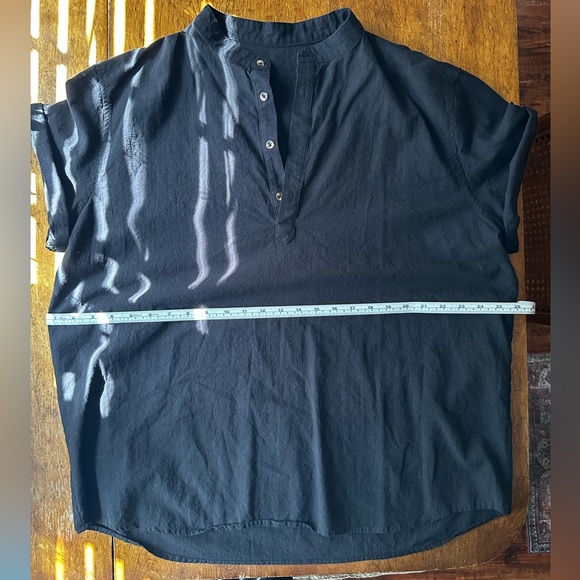 MEN’S LINEN BLEND RESORT SHIRT - BLACK - XL - Picture 4 of 7